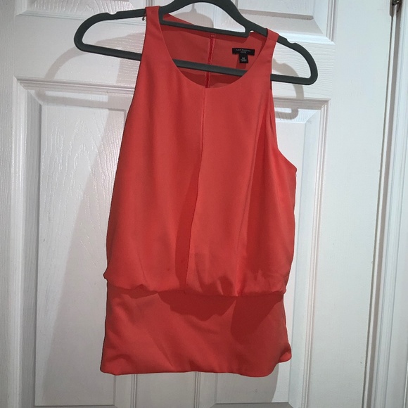 Ann Taylor halter neckline top sz 6P sleeveless back zip banded waist - Picture 1 of 6